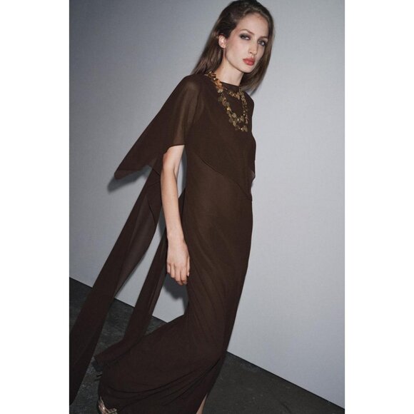Zara Dresses & Skirts - ZARA LIMITED EDITION ASYMMETRIC CAPE DRESS